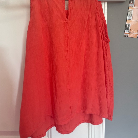 red justice tank top; multicolor with sequence and fringe - Picture 2 of 4